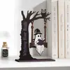 Decoración de Fantasma Colgante de Halloween Fantasma Lector de Madera Estantería para Libros Adorno de Esquina de Escritorio Decoración de Atmósfera Festiva