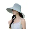 Sombrero de Protección Solar de Nuevo Estilo para Mujer, Sombrilla de Verano de Ala Ancha Transpirable de Seda de Hielo, Sombrero de Pescador con Chal, Sombrero de Sol con Protección UV