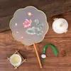 Ventoinha Redonda de Bordado Dupla Face de Suzhou com Borda Envolvida em Seda, Ventoinha Especial para Dança Hanfu Estilo Antigo Cheongsam, Ventoinha Artesanal Clássica