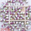 Cuentas de cerámica de porcelana azul y blanca pintadas a mano cuerda roja collar tejido a mano pulsera accesorios DIY cuentas sueltas accesorios de joyería