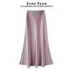 Saia midi estilosa e elegante para mulheres, coleção de outono, cintura alta, cobre o quadril, saia longa fluida em linha A estilo rabo de peixe