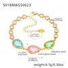 Azucarero Joyería Exquisita Europea y Americana Acero Inoxidable Piedra de Cristal Tobillera Combinación Verano Simple Lujo Ligero Versátil Accesorios para el Pie Venta al por Mayor