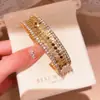 Pulseira redonda de zircônia cúbica em malha estilo retrô francês, uma joia luxuosa e elegante, um acessório simples e moderno que complementa qualquer look, projetada para mulheres