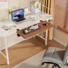 Placa de extensão de mesa para sala de jogos, mesa de computador com prateleira de armazenamento estendida e alargada, suporte para teclado e mouse, suporte para laptop