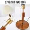 Lámpara de Mesita de Noche de Madera Maciza Ajustable Decorativa Estilo Chino Retro Nórdico Plegada Protección Ocular Simple Creativa para Dormitorio