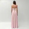 Vestido corpete de alça fina estilo europeu e americano transfronteiriço, saia longa de chiffon com barra ampla, vestido longo elegante com amarração nas costas, poliéster
