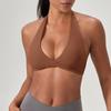 Sujetador de Yoga Popular Europeo y Americano para Mujer, Cuello Halter, Espalda Hermosa, Ropa Interior Fitness, Sexy, Sujetador Deportivo sin Varillas 52764