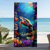 Amazon Cross-Border Estilo Verão Férias na Praia Toalha de Praia Microfibra Tartaruga Marinha Azul Toalha Esportiva
