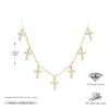 Collar Cruz de Plata de Ley S925 Transfronterizo para Mujer, Colgante Completo de Circonita, Cadena para Clavícula, Lujo Ligero, Nicho, Sensación de Alta Gama, Dulce y Fresco, Versátil