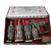 Venta al por mayor Guerreros y Caballos de Terracota de Qin Juego de Cinco Piezas de Barro Negro Figuras Artesanía Turística de Xi'an Souvenir Regalo Especial