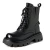 Botas de Salto Grosso Estilo Novo 2025 Primavera e Outono Botas Estilo Britânico para Pessoas Baixas, Botas Chelsea Martin que Aumentam a Altura e Fazem os Pés Parecerem Menores, Botas Curtas com Solado Grosso