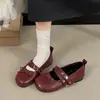 Zapatos de Salón Individuales Retro de Tacón Grueso Boca Baja para Mujer Primavera 2026 Nuevos Estilo Lindo Dulce Hebilla Cruzada de Lazo Zapatos Mary Jane de Lunares