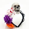 Diadema con simulación transfronteriza de rosas, tocado de calavera, diadema de terror, diadema de actuación para fiesta de Halloween, fábrica al por mayor