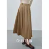 Saia Slimming Nova de Cintura Alta Outono 2026 para Mulheres, Estilo Vintage Old Money, Elegante Versátil Moda para o Trabalho Saia Evasê
