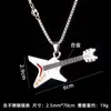 Colar de Aço Inoxidável para Guitarra de Cor Simples Hip Hop Rock Jazz Design de Pingente Nicho Acessórios de Pingente para Festival de Música