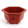 Vaso de flores de plástico hexagonal alto vaso de flores hexagonal impressão imitação flor de areia roxa florescendo rico curto vaso de flores de plástico hexagonal atacado