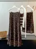 Falda Vintage de Línea A con Estampado Floral para Mujer, Nuevo Estilo de Verano, Estilo Vacacional, de Cintura Alta, Ajustada, Falda de Cola de Pez