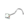 Piercing de Nariz de Alta Qualidade Transfronteiriço Super Brilhante Zircônia 5A Mini Diamante Pequeno Haste Curva Haste S Piercing de Lábio F136 Argola de Nariz de Liga de Titânio para Mulheres