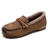 Jie Shu 2023 Invierno Nuevas botas de algodón con forro polar a juego, estilo retro, primera capa de piel de vaca, cómodas, de cuero suave, superficie suave, zapatos de mujer a juego