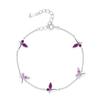 Pulsera de lujo ligera y nueva de plata esterlina S925 con mariposa rosa dulce para mujer, diseño de nicho, joyería de alta gama.
