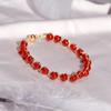 Pulsera de cristal Badu para mujer, pulsera tejida de ágata roja con ventosa, elegante pulsera blanca combinable.
