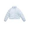 Chamarra corta de plumón resistente al agua Rumeng, 90% plumón de pato blanco, diseño acanalado, adecuada para actividades al aire libre en invierno, unisex, con cuello alto