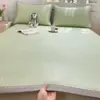 Juego de Tres Piezas de Colchoneta Jacquard de Hielo de Frijol Clase a para el Hogar Lavable Colchoneta Acondicionada Suave Colchoneta Individual Plegable para Dormitorio