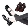 Nova Coleção Primavera/Outono 2026: Sapatos Mary Jane Retrô para Mulheres, Bico Redondo, Boca Rasa, Salto Grosso, Couro Macio, Salto Baixo, Perfeitos para o Trabalho, com Fivela de Uma Tira