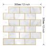 Papel de Parede Impermeável com Borda Dourada Adesivo de Parede Estéreo 3D Autoadesivo Borda Prateada Papel de Parede para Decoração de Parede de Quarto Adesivo à Prova de Óleo para Cozinha