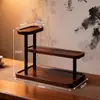 Estante de Almacenamiento de Escritorio de Nogal Madera Maciza Sin Instalación Almacenamiento de Perfumes y Cosméticos Exhibidor de Café de Niveles de Madera