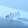 Collar de Plata de Ley Aquamarus Natural Serie de Piedras Naturales para Mujer Anillo Colgante Pendientes Cadena Sencilla para Clavícula Engastado con Gemas