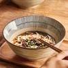 Vajilla de Cerámica Estilo Japonés Tazón para Fideos Tazón para Ramen Tazón Retro para el Hogar Tazón para Sopa Tazón para Fideos Instantáneos Cuchara Palillos Tazón para Fideos de Gran Capacidad