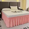 Roupa de Cama Antiderrapante Saia de Cama Elástica Americana Sem Superfície de Cama Capa de Cama Branca Saia Cobertura Contra Poeira Avental de Cama Coreano Espessado