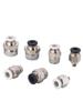 Conector rápido longo de extensão preto e branco com rosca reta PC4/6/8/10/12/16-01/02/03/04-M5