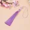 Borla de Cuentas de Vidrio Degradado de Dos Tonos Colgante de Borla de Poliéster 12 cm Regalo Festivo Se Puede Usar como Colgante de Bolso Decoración de Coche Estilo de Ropa