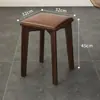 Cadeira de Jantar de Madeira Maciça com Estofado Macio para Uso Doméstico, Banqueta Empilhável para Mesa de Jantar, Mesa de Chá Simples de Madeira Nova 2025, Cadeira de Jantar