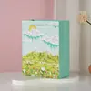 Bolsa de Papel para Pintura al Óleo Creativa Bolsa Tote para Compras de Té de Leche Almacenamiento de Flores Bolsa de Regalo de Cumpleaños Impresión a Color Logo Personalizado Lote Tarjeta Blanca