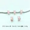 Contas de Metal Pan's Oil-Drip com Furo Grande Urso Desenho Animado Pata de Urso Coração Flor Forma de Coração Contas com Furo de Liga Acessórios para Pulseira DIY Feitos à Mão
