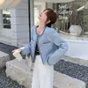 Jaqueta popular estilo Chanel para mulheres, novo estilo curto 2026, design de alta qualidade para mulheres baixinhas, top estilo socialite francesa