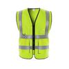 Chaleco reflectante de alta calidad para obras de construcción, chaleco fluorescente, ropa de trabajo de saneamiento de tráfico municipal, multibolsillos