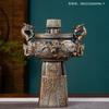 Jingdezhen Cerámica Botella de Vino Antigua Trípode de Nueve Dragones Tarro de Vino Vacío Olla de Vino Recipiente para Fermentar Juego de 2.5 kg Bronce Imitación para Uso Doméstico