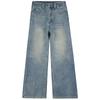 Roupas Femininas de Seda Laranja # Design Americano Jeans de Perna Larga Primavera Cintura Alta Solto Emagrecedor Comprimento Total Perna Reta Calças com Plus Veludo