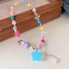 Collar con borlas de amor, mariposa, estrella y lazo de cuentas de color dopamina, cadena de clavícula dulce, collar de corazón para niña