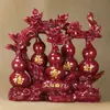 Cinnabar Vermelho Roxo Areia Dourada Fu Lu Shou Xi Cai Cinco Fortunas Linmen Cabaça Bênção de Paz Enfeites Decorações para Casa