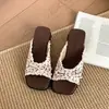 Sandalias sin cordones de estilo coreano y de hada con estampado de lunares blancos florales 35-40(51.24) Yide Mei 7525-29