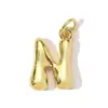 Cor de ouro real europeu e americano letra bolha cobre pingente diy feminino 26 letra inglesa colar pulseira joias