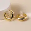 Aretes Rotatorios con Forma de Media Luna Brillante Clásicos Franceses para Incienso de Mosquitos, Clip para Oreja Circular Simple de Alto Nivel para Mujer sin Agujeros