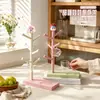 Portavasos en forma de árbol miniatura con forma de durazno, un escurridor de vasos doméstico, un organizador para rincón de café y una decoración de escritorio estilo curativo