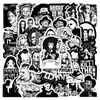 50 Pegatinas de Graffiti Temáticas de Películas de Terror en Blanco y Negro para Taza de Agua, Cuaderno, Diario, Patineta, Casco de Bicicleta