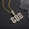 Colgante de circonita con letras de rebaba de hip-hop transfronterizo europeo y americano, marca de moda, personalizado, collar con colgante de letras de empalme DIY.